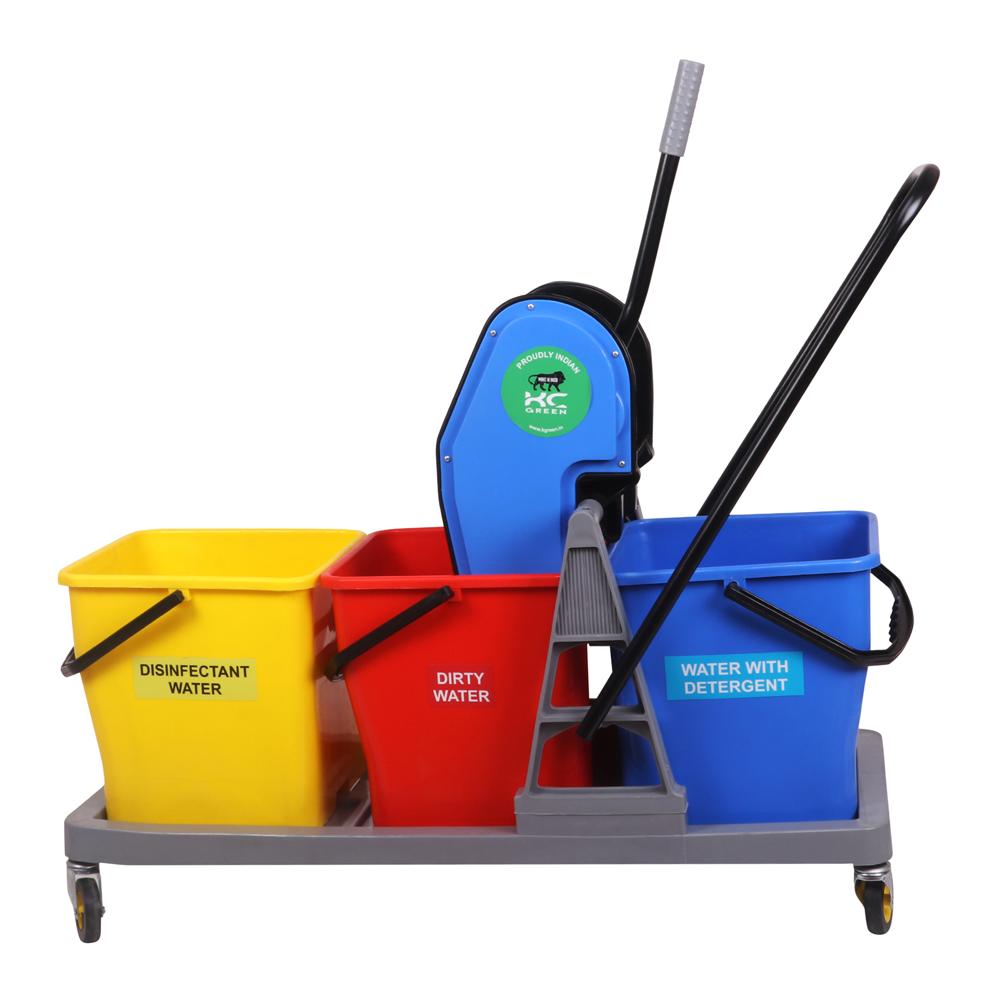 Tripple Bucket Mop Trolley
