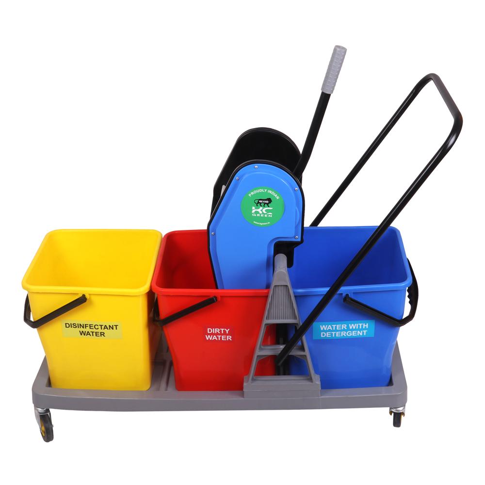 Tripple Bucket Mop Trolley