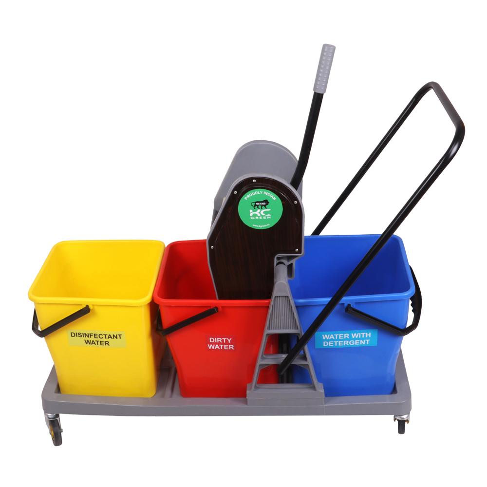 Tripple Bucket Mop Trolley