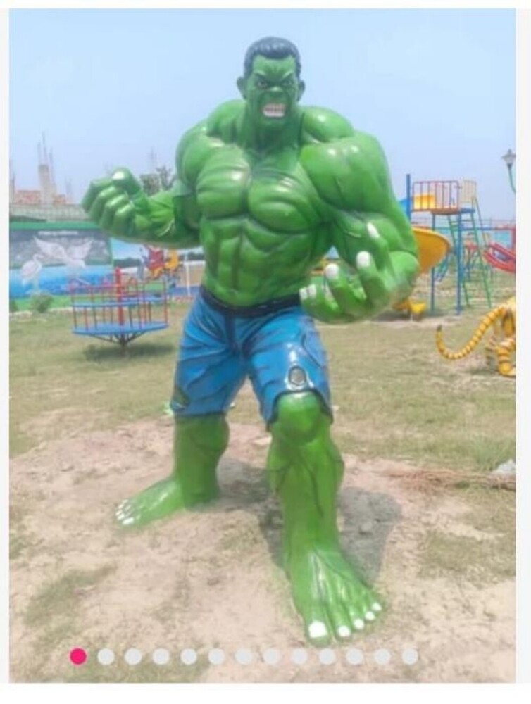 hulk statue outdoor playground equipment