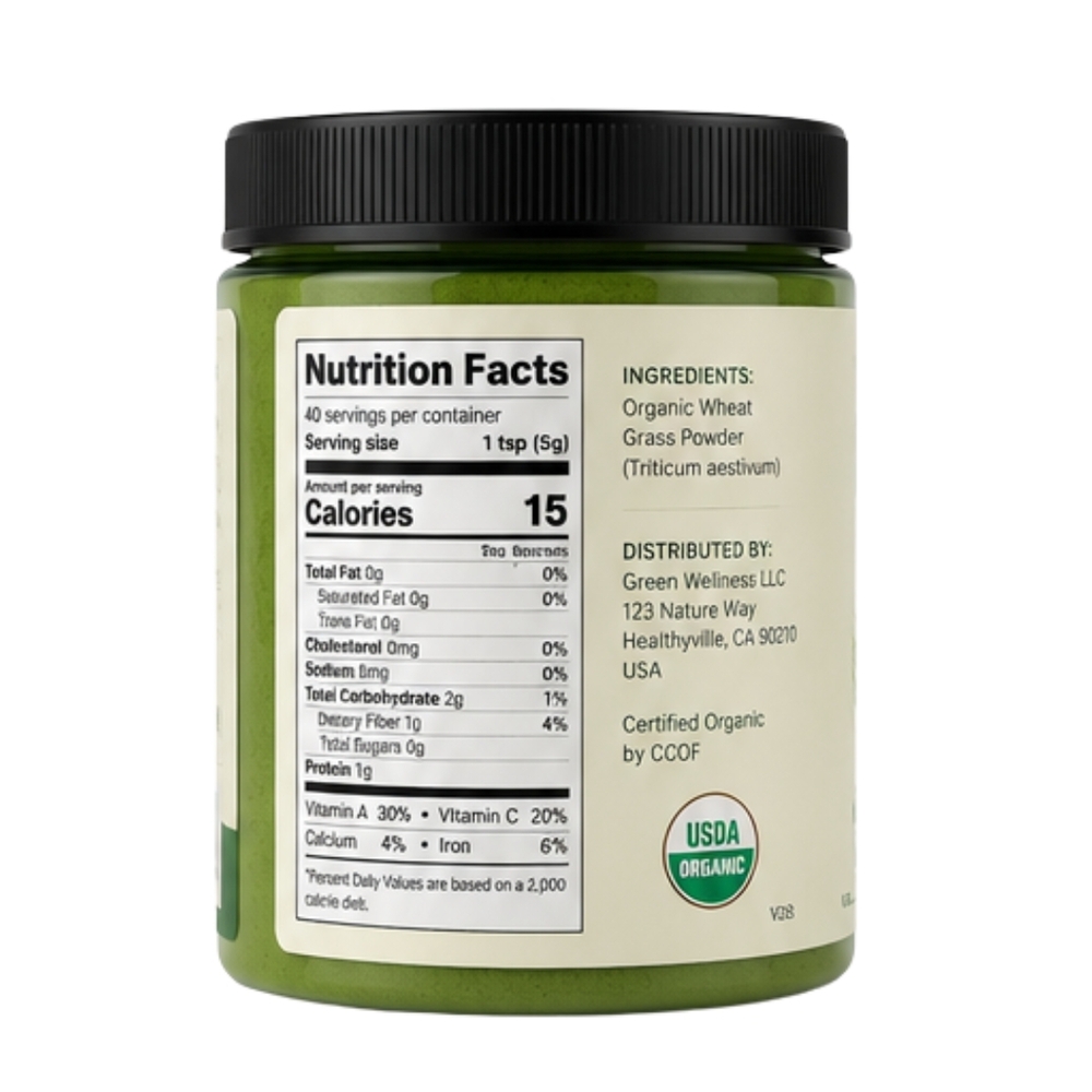 Organic Wheat Grass Shell Powder