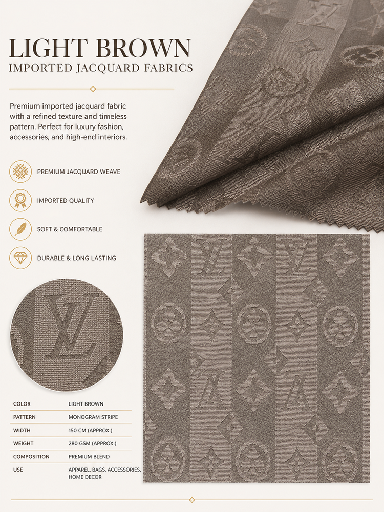 Light Brown Imported Jacquard Fabrics