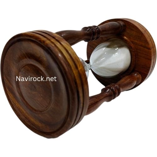 Antique Wooden Glass White Sand Timer