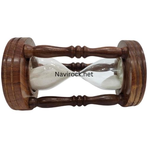 Antique Wooden Glass White Sand Timer