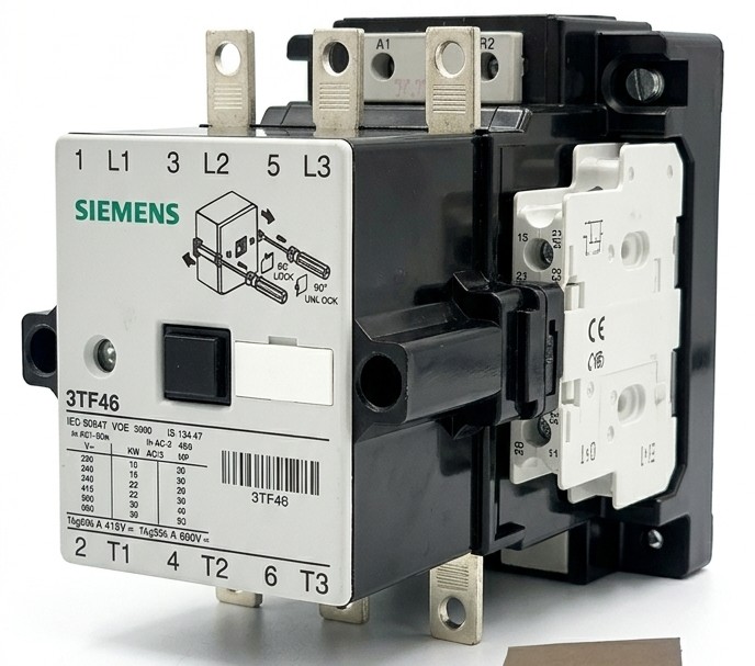 Siemens 3TF46 45A Air Break Power Contactor 230V AC Coil 2NO+2NC