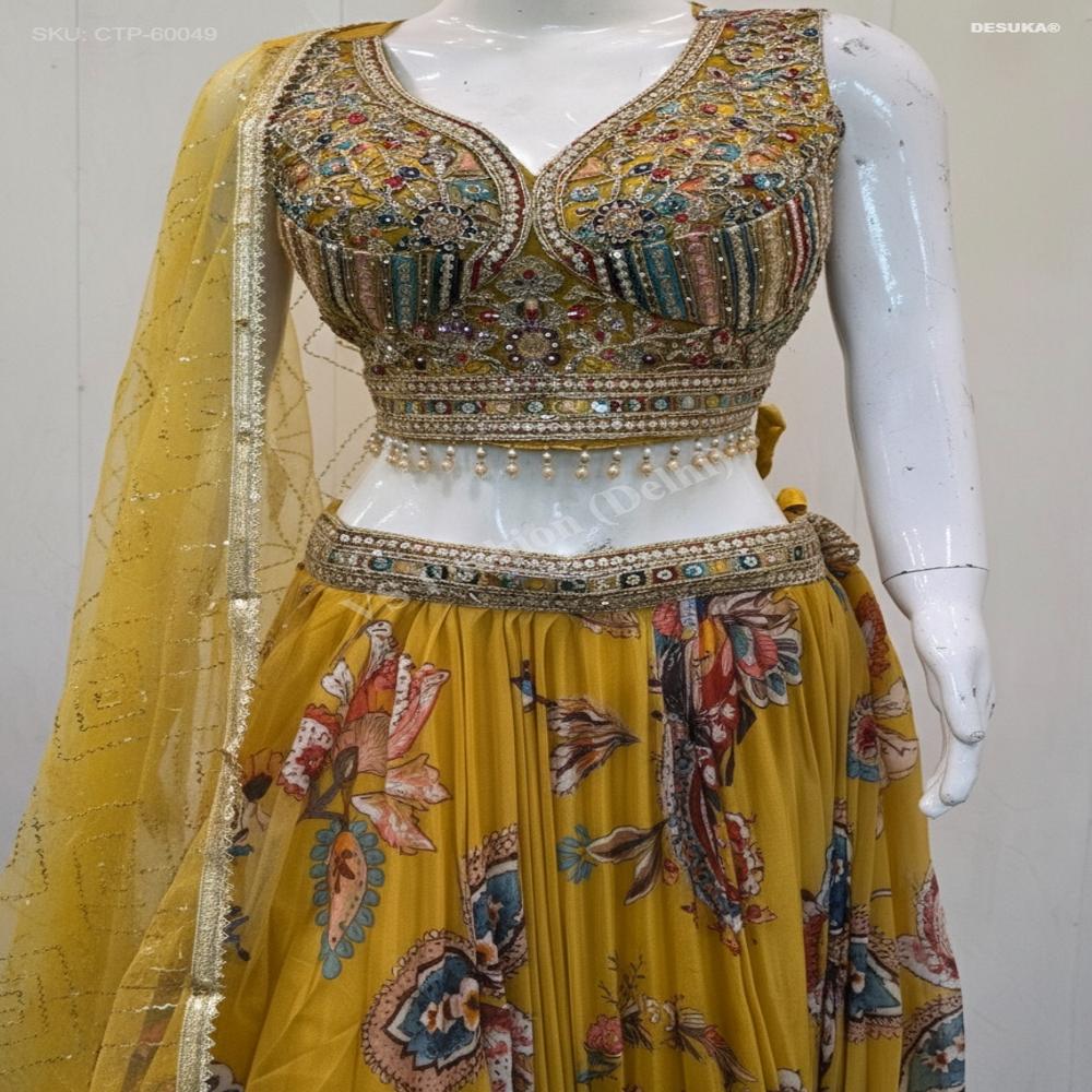 CTP-60049 Floral and Paisley Print Lehenga Set