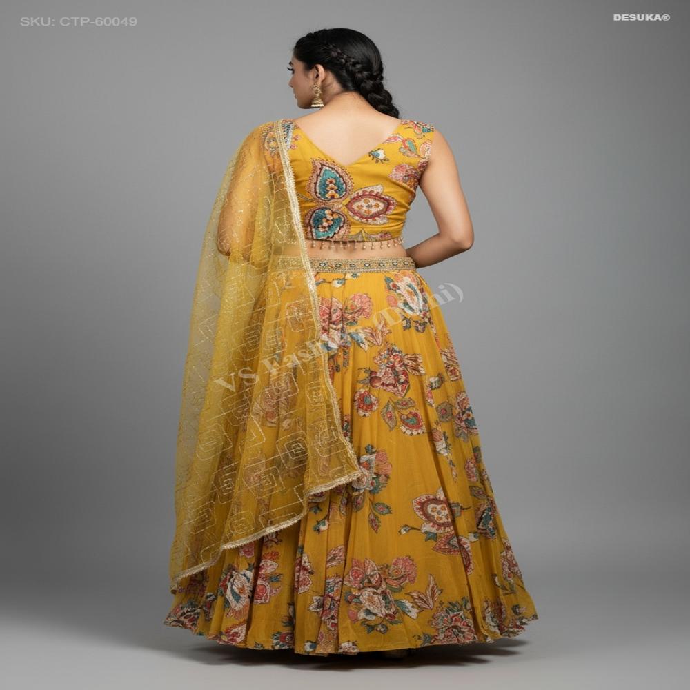 CTP-60049 Floral and Paisley Print Lehenga Set
