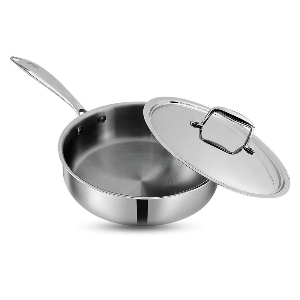 Platinum Triply Stainless Steel Sautepan with Lid - 2.6 Litre