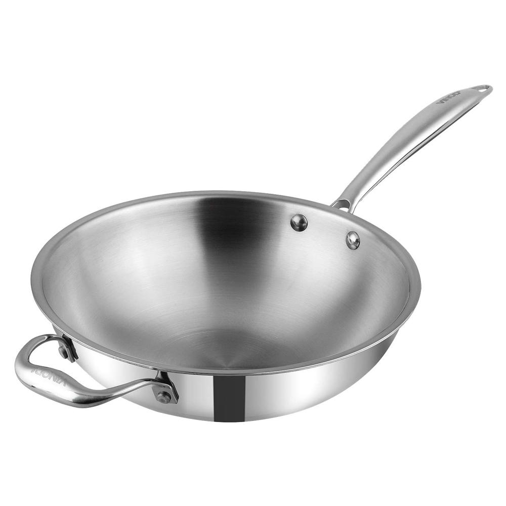 Platinum Triply Stainless Steel Wok - 3.2 Litre