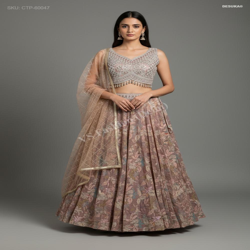 CTP-60047 Vintage Floral Lehenga Set