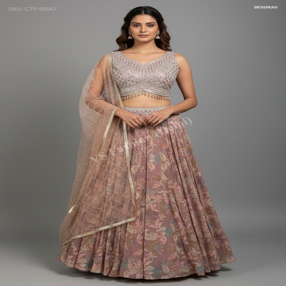 CTP-60047 Vintage Floral Lehenga Set