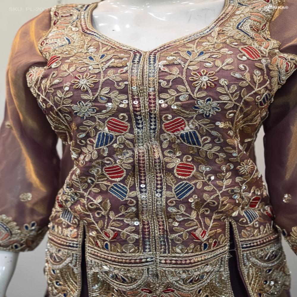 PL-20094 Peplum Palazzo Suit
