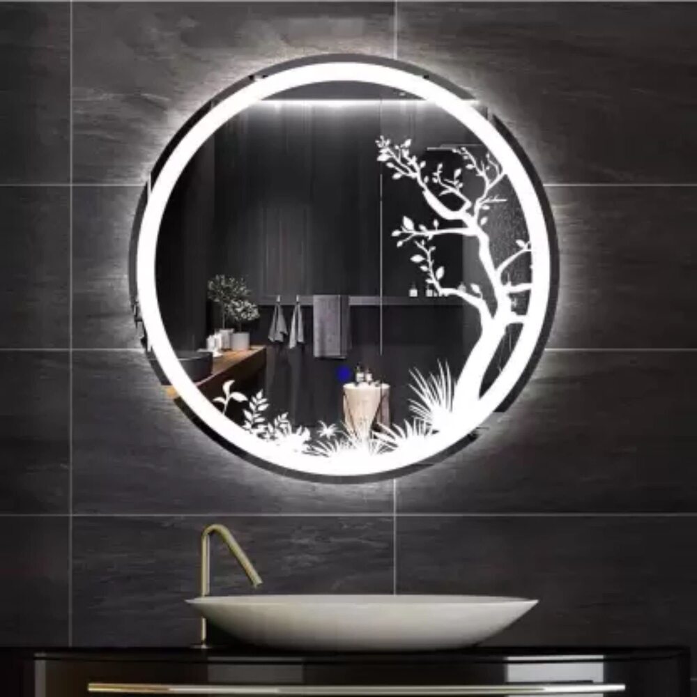 led light mirror with sensor