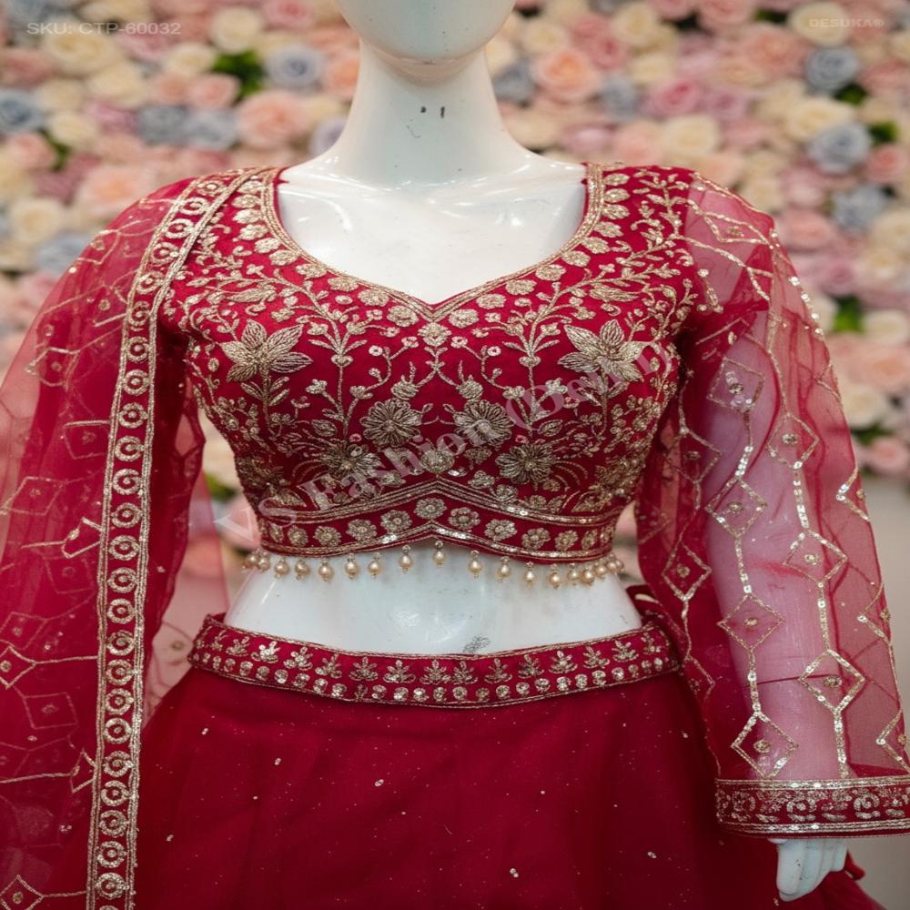 CTP-60032 Sequin Net Lehenga Set
