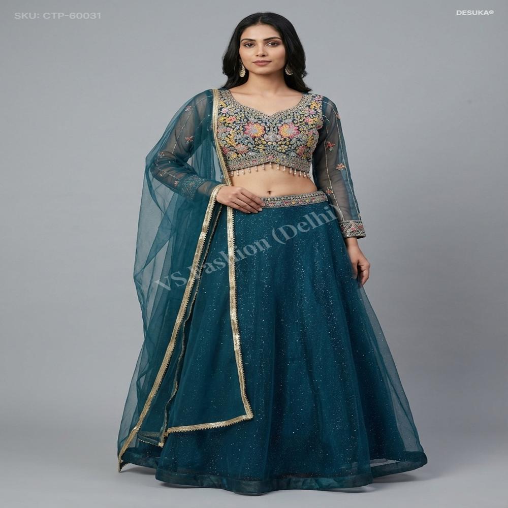 CTP-60031 Embroidered Net Lehenga Choli