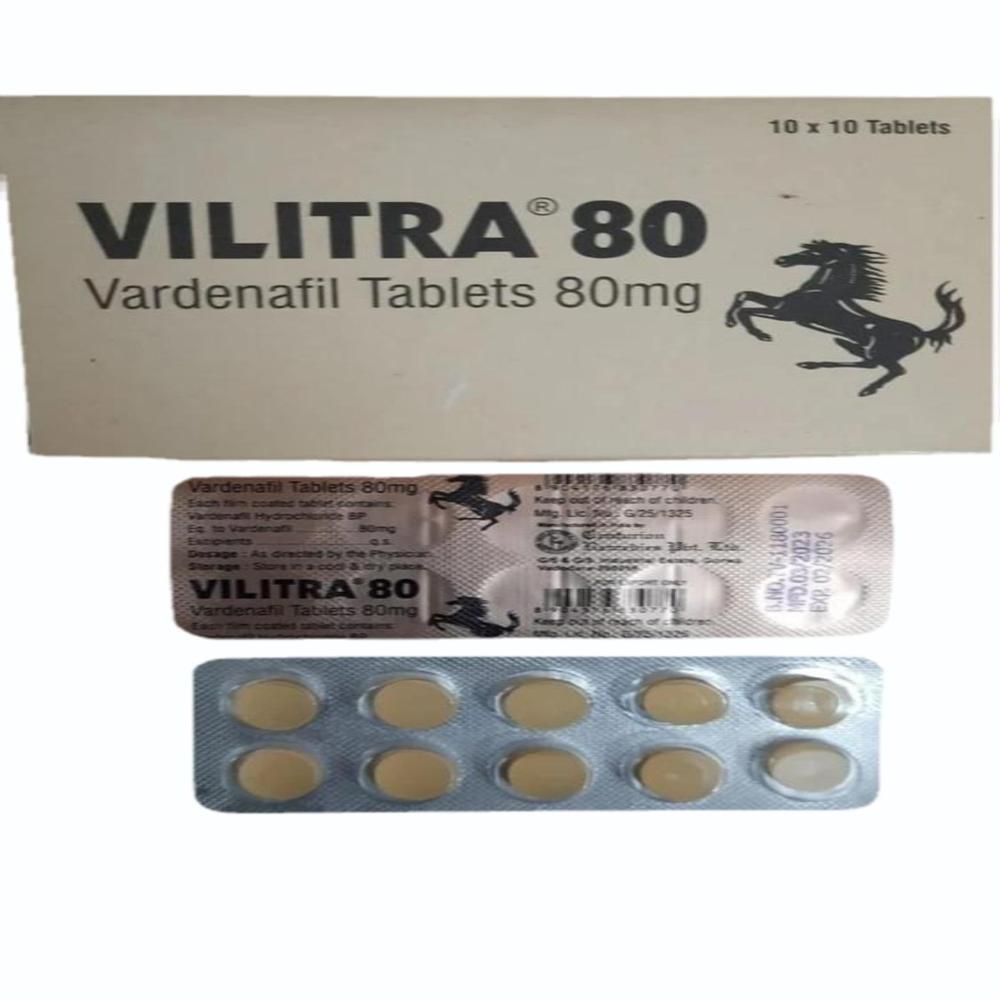 Vilitra 80mg Pharmaceutical Tablet - Ingredients: Vardenafil (In The Form Of Vardenafil Hydrochloride)