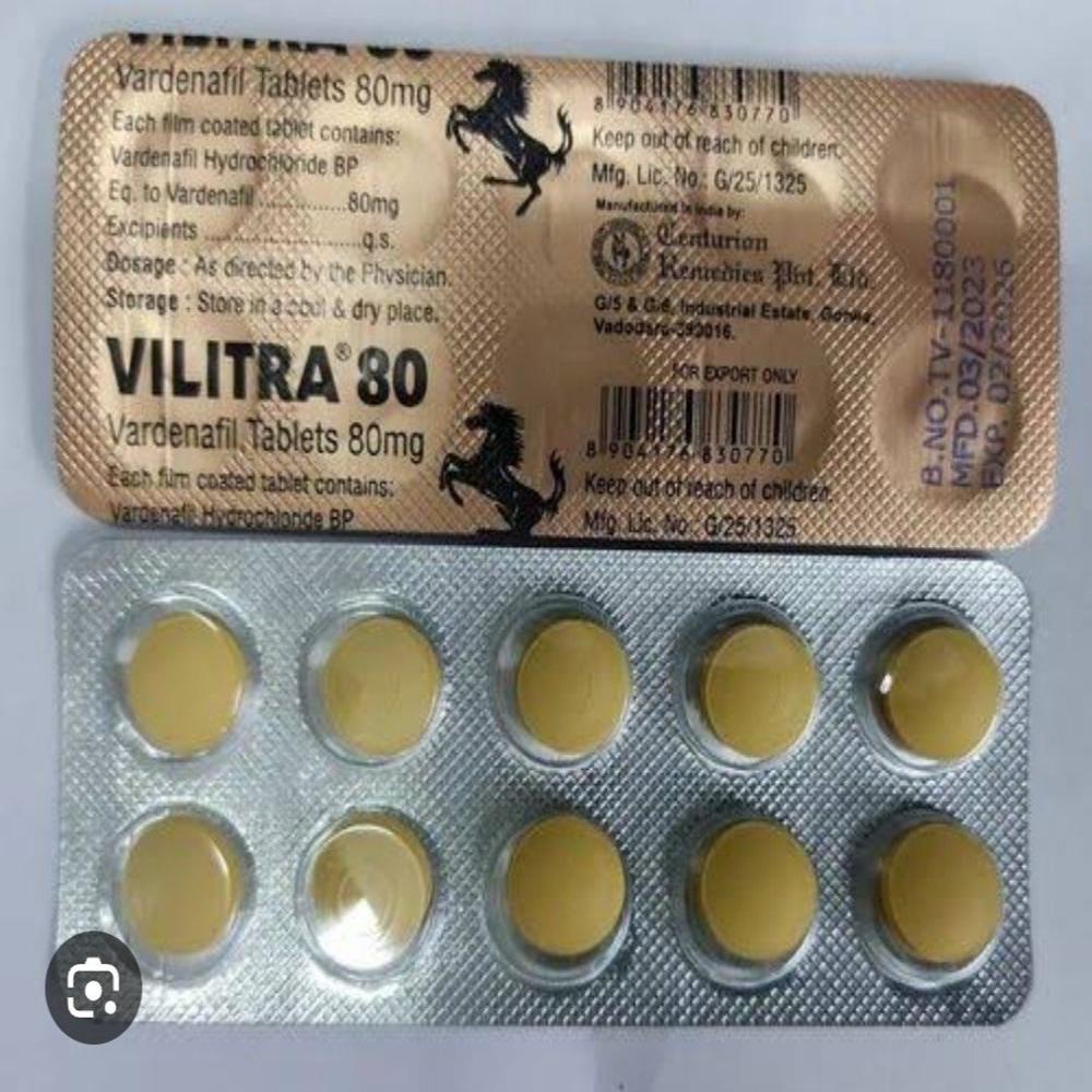 Vilitra 80mg Pharmaceutical Tablet - Ingredients: Vardenafil (In The Form Of Vardenafil Hydrochloride)