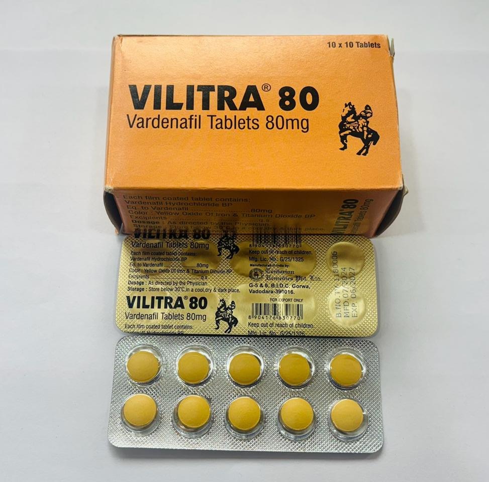 Vilitra 80mg Pharmaceutical Tablet - Ingredients: Vardenafil (In The Form Of Vardenafil Hydrochloride)