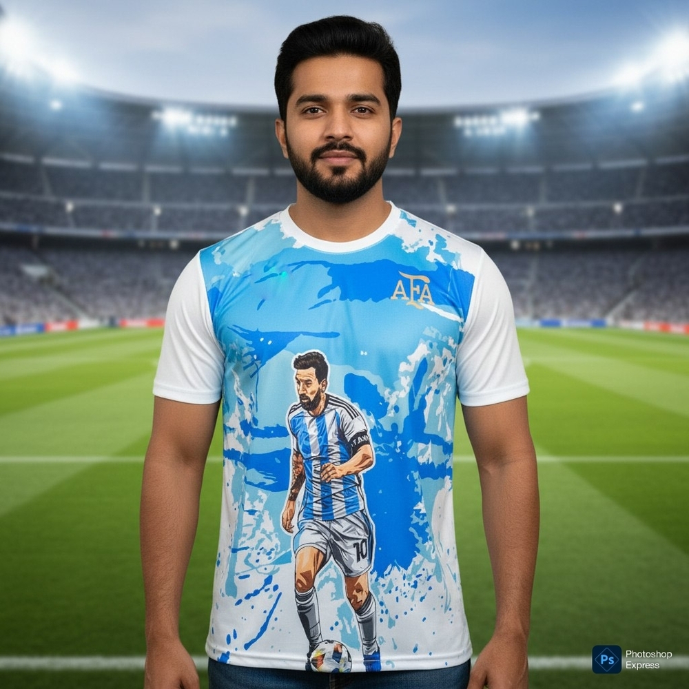 Animated Messi T-Shirt For Men - Design: Dtf