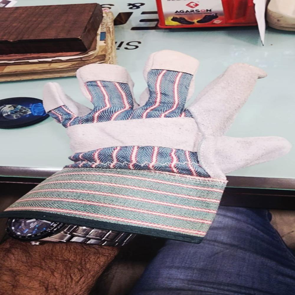 Split Leather Canadian Safety Cuff Hand Gloves