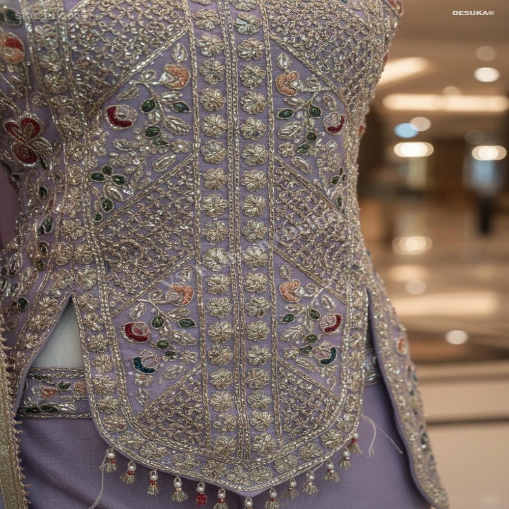 PL-20051 Peplum hand work Palazzo