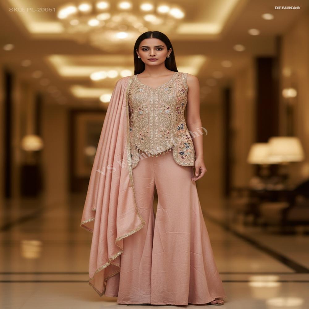PL-20051 Peplum hand work Palazzo