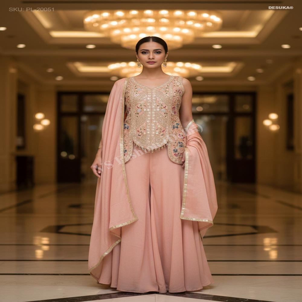 PL-20051 Peplum hand work Palazzo