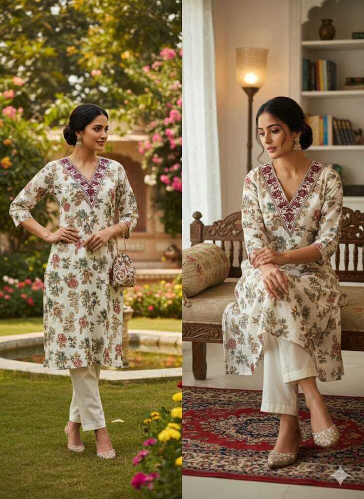 Vetican Silk Neck Kurtis