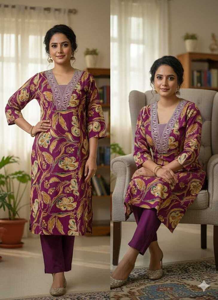 Vetican Silk Neck Kurtis