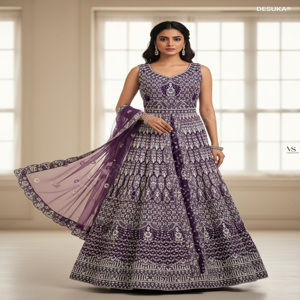 IWFC-50002 Net Indo-Western Suit