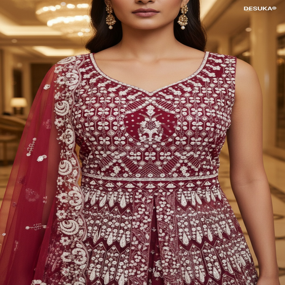 IWFC-50002 Net Indo-Western Suit