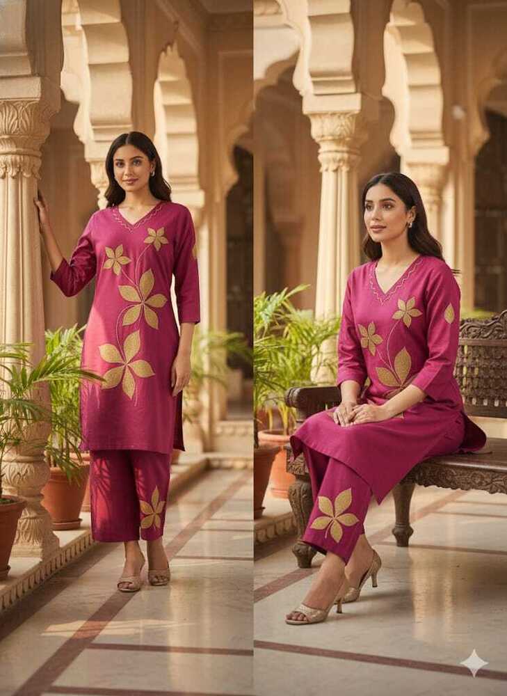 Vetican silk V - neck applic