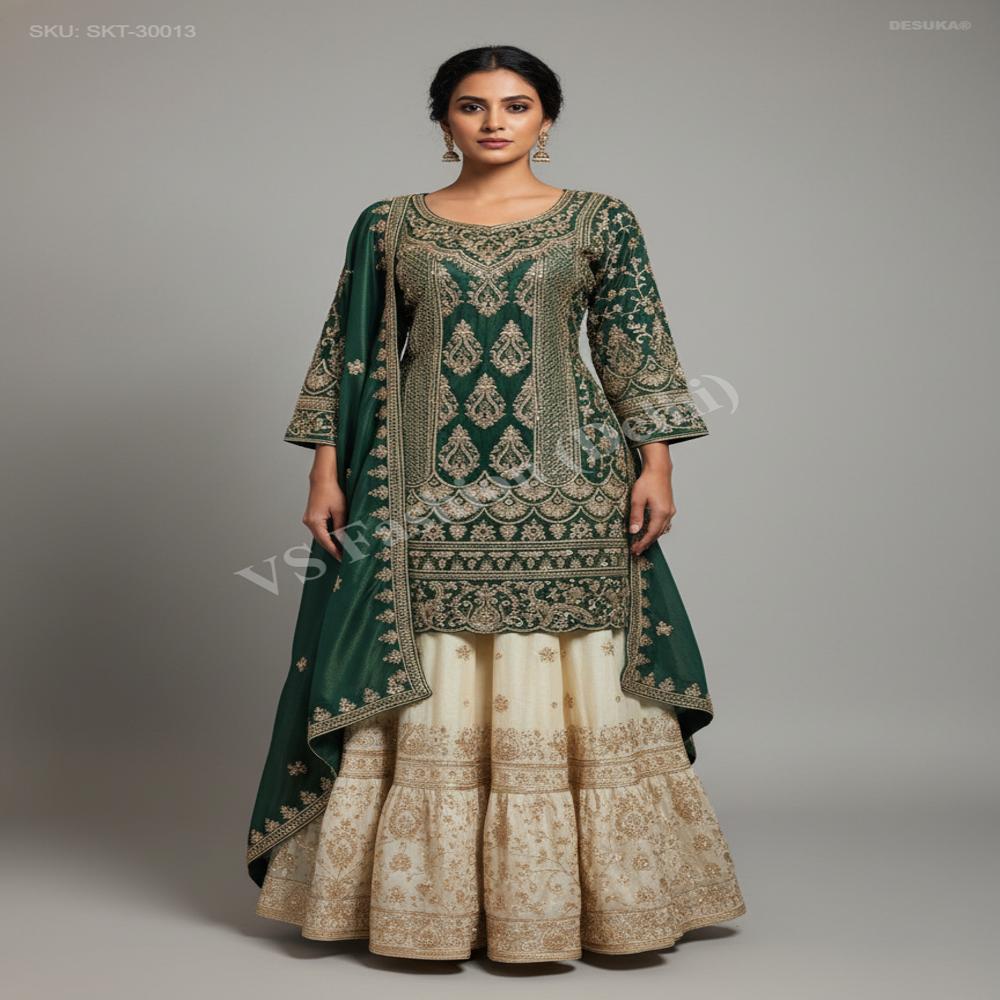 SKT-30013 Dyed fabric Sequin Suit 