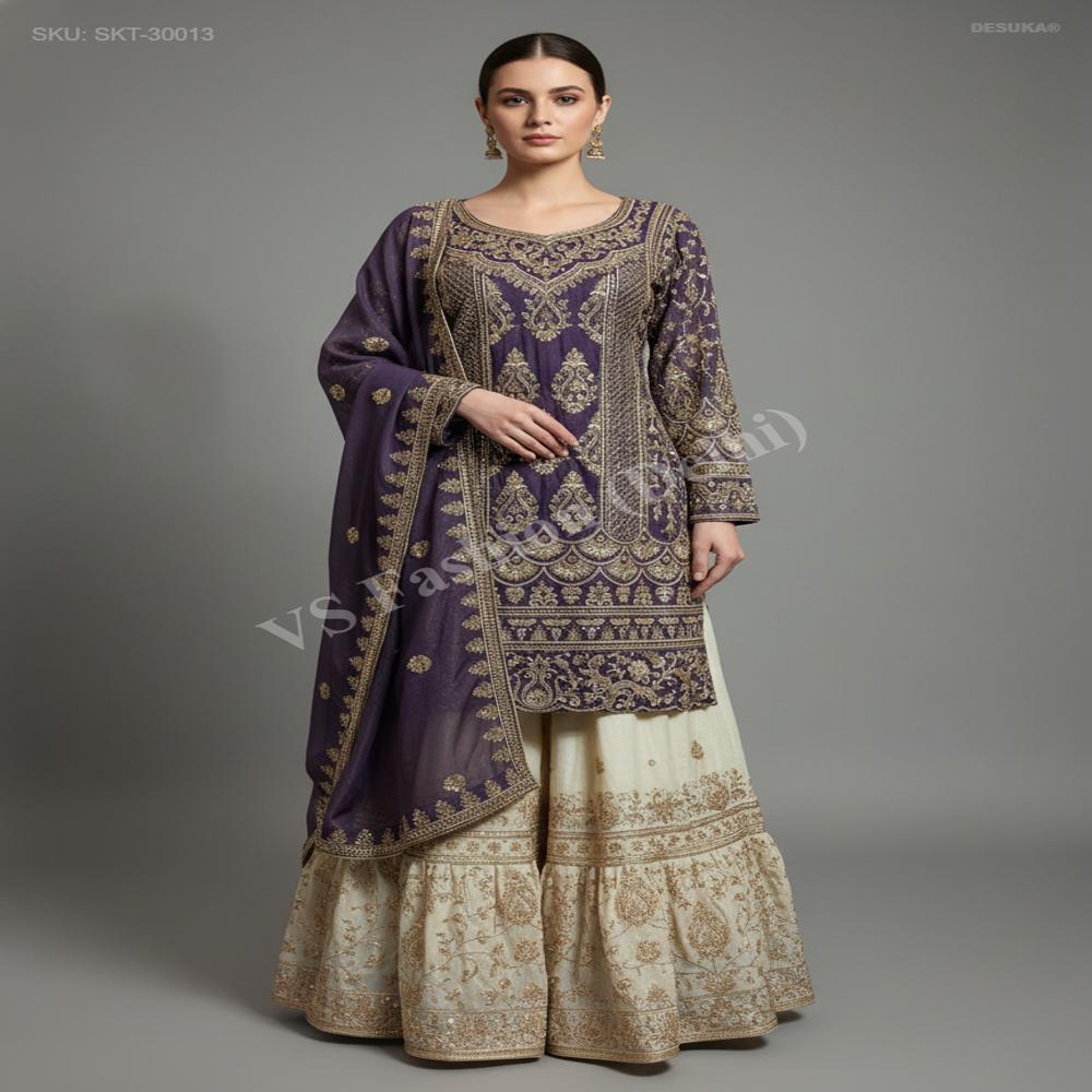 SKT-30013 Dyed fabric Sequin Suit 