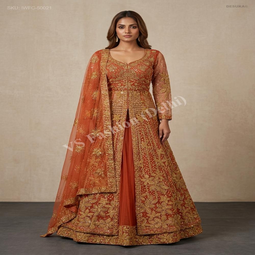 IWFC-50021 Royal Net Anarkali Lehenga