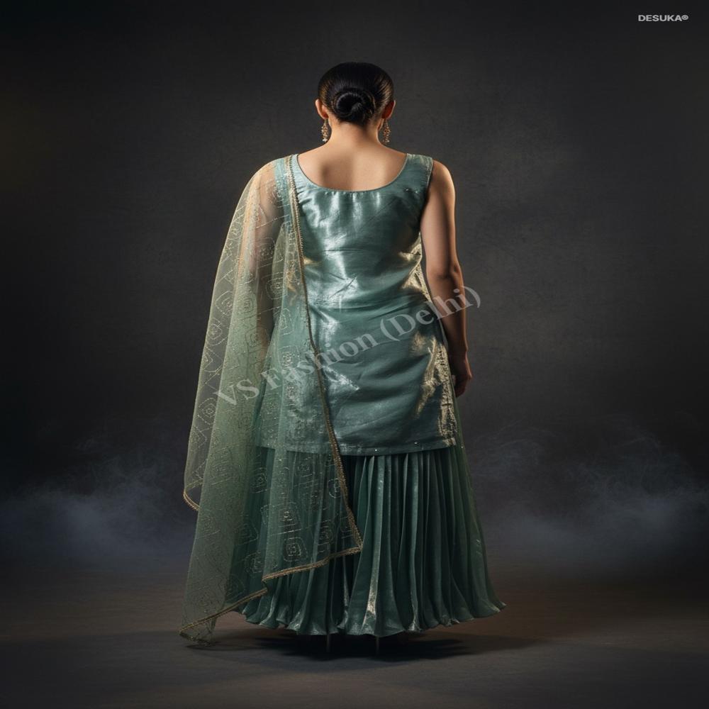 SKT- 30004 Kurta With Pleated Skirt 