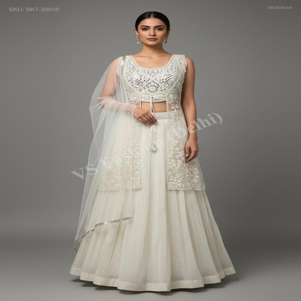 SKT-30010 Crushed Georgette Skirt Set