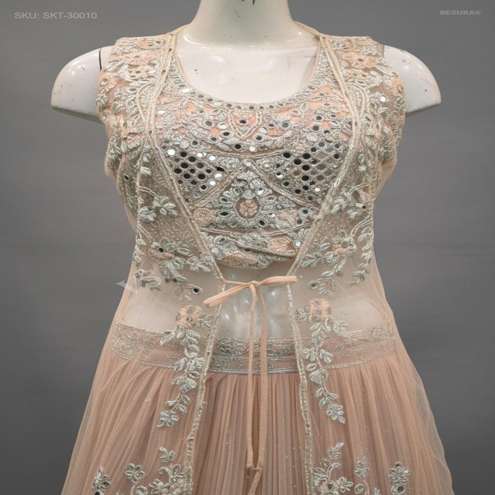 SKT-30010 Crushed Georgette Skirt Set