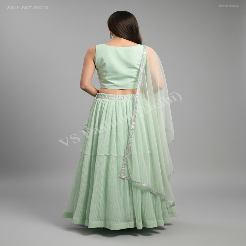 SKT-30010 Crushed Georgette Skirt Set