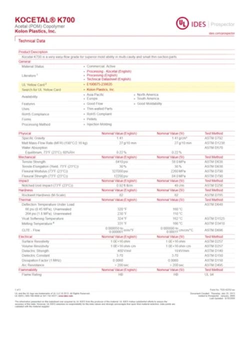 POM KOCETAL K-700 GRANULES