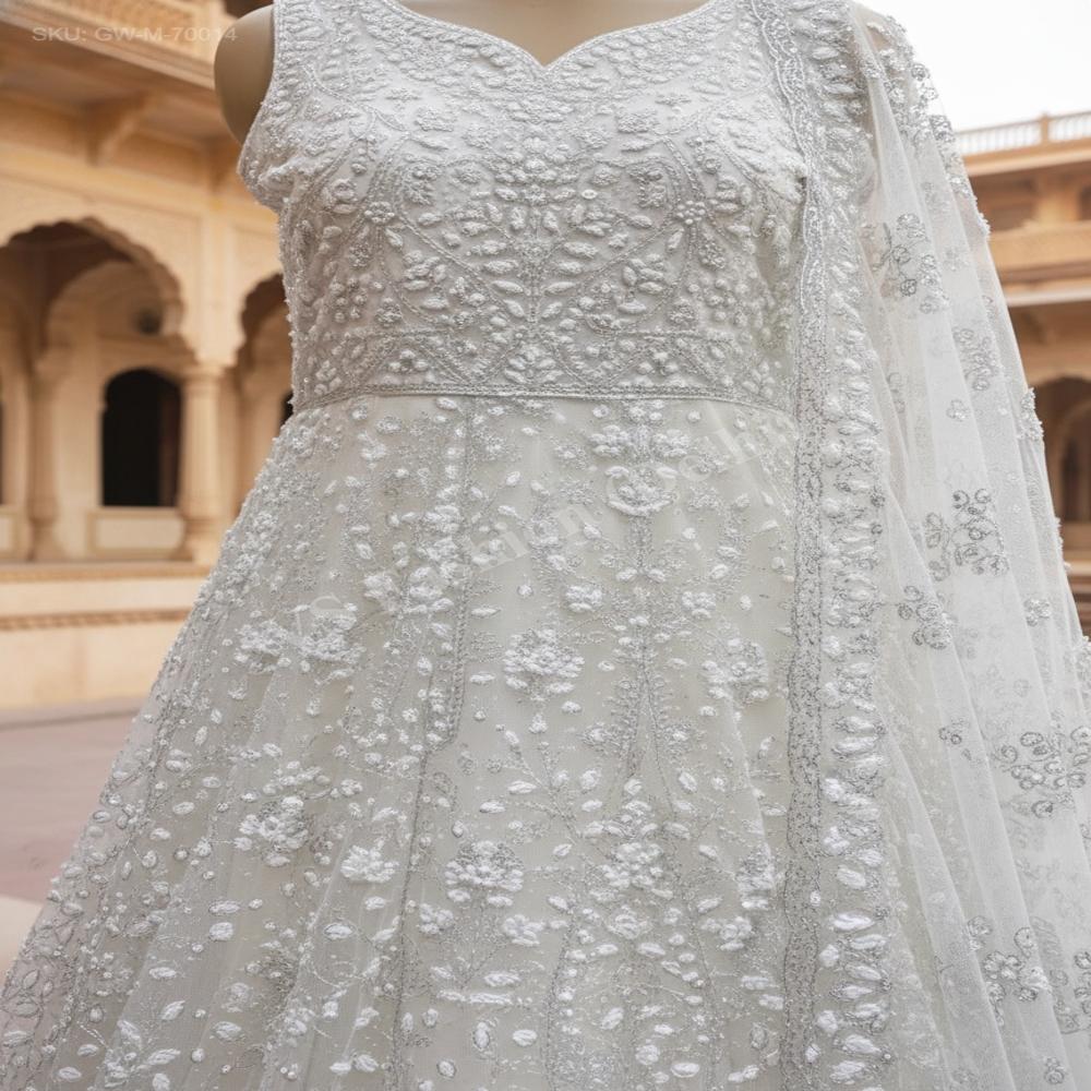 GW-70014 Bridal Net Anarkali Gown