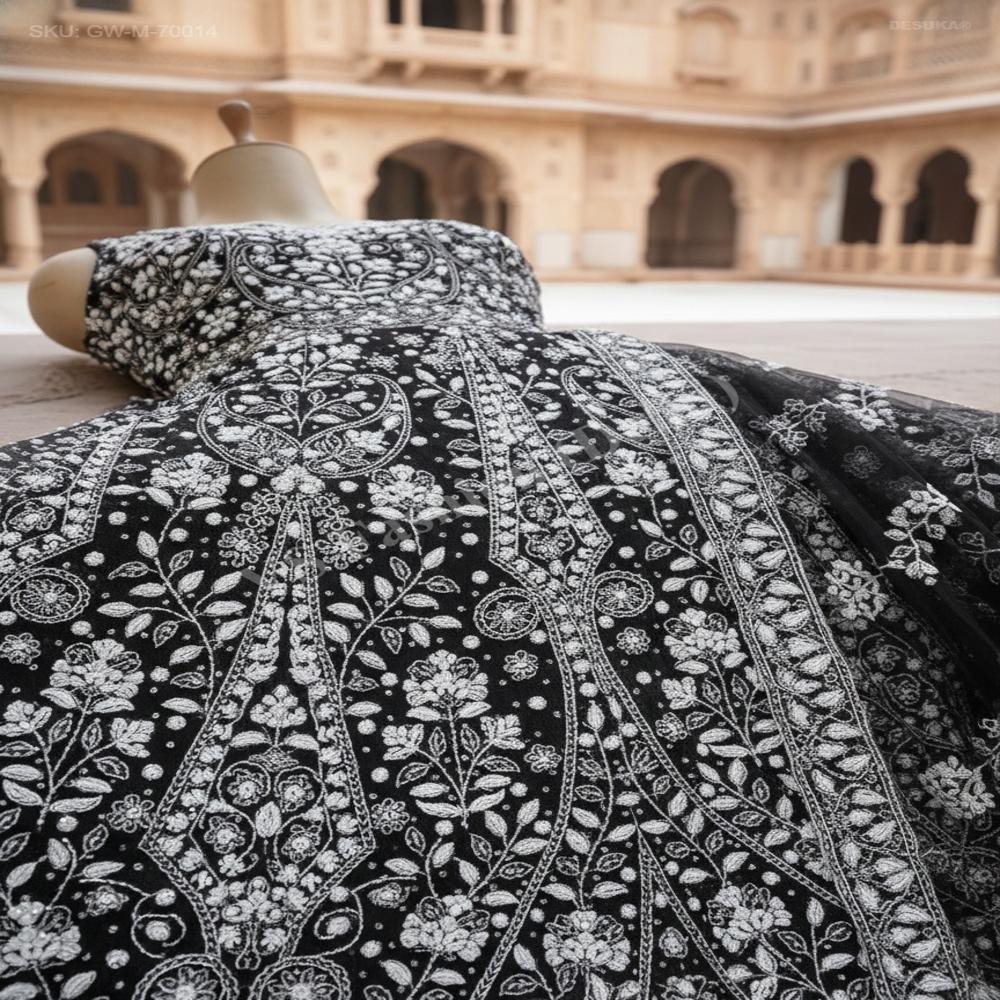 GW-70014 Bridal Net Anarkali Gown