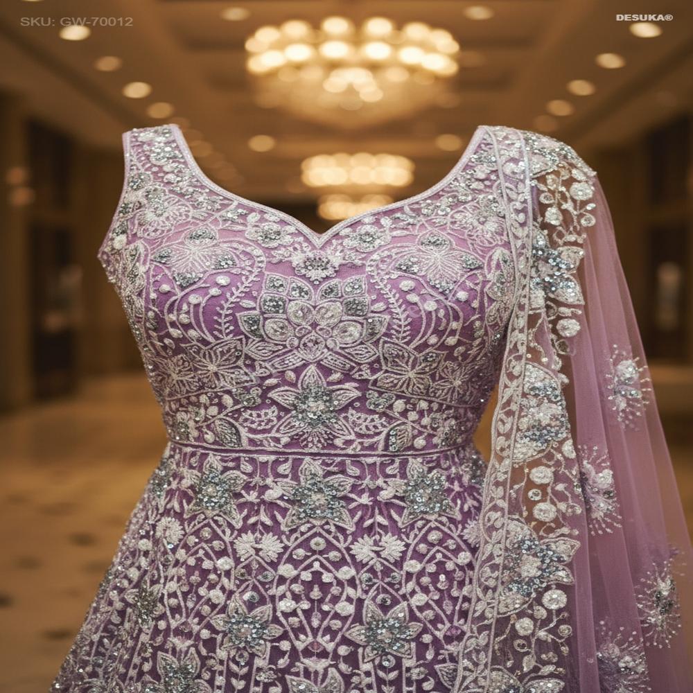 GW-70012 Premium Net Anarkali Gown