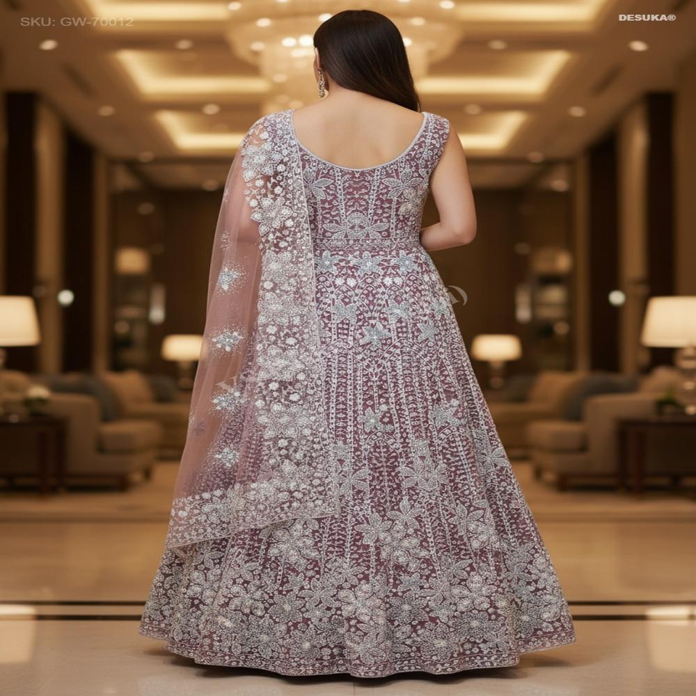 GW-70012 Premium Net Anarkali Gown