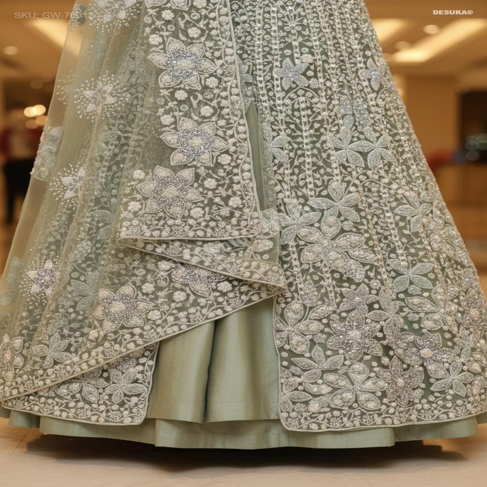 GW-70012 Premium Net Anarkali Gown
