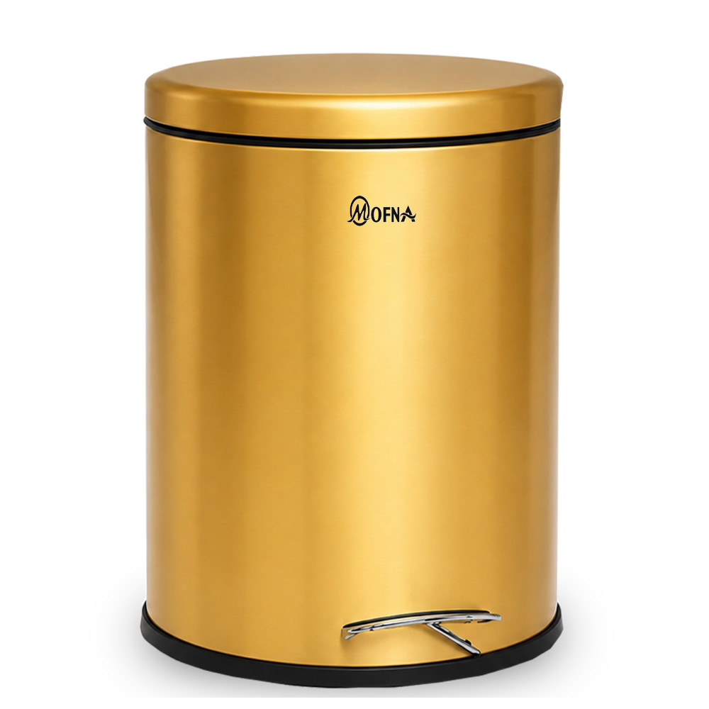 Stainless Steel Golden Pedal Dustbin 5 Liter