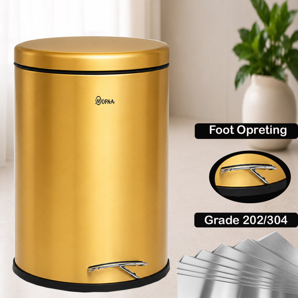 Stainless Steel Golden Pedal Dustbin 5 Liter
