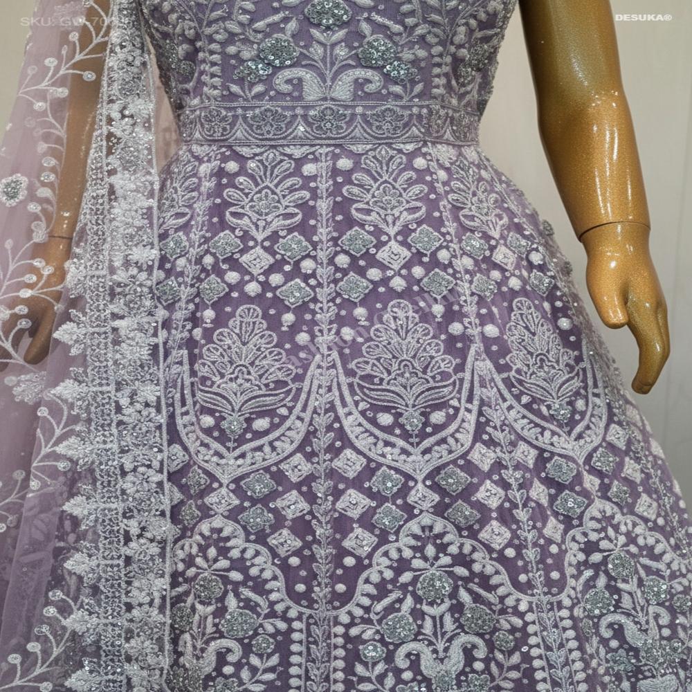 GW-70006 Embroidered Net Evening Gown