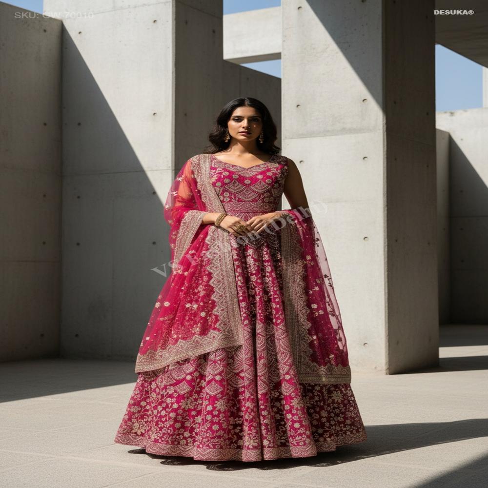 GW-70010 Anarkali Gown With Duppatta