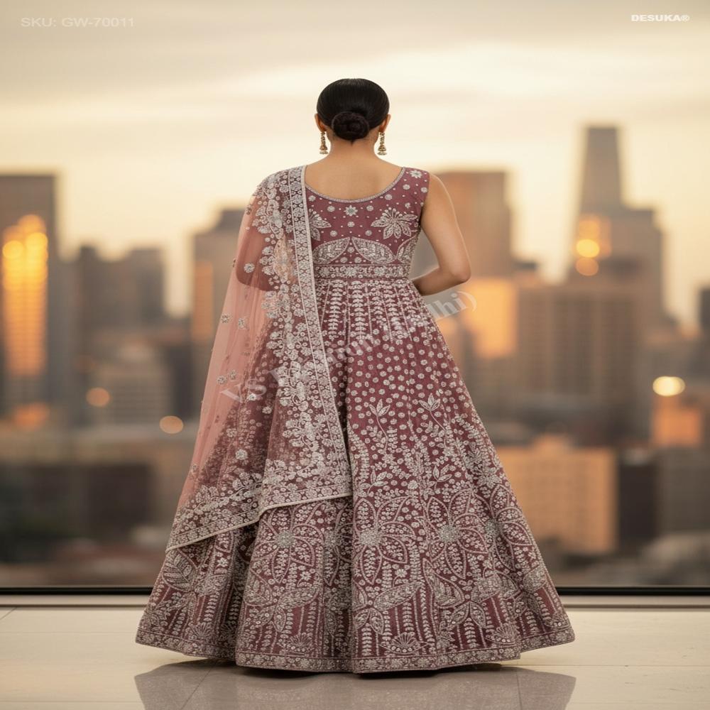 GW-70011 Heavy Floral Anarkali Gown